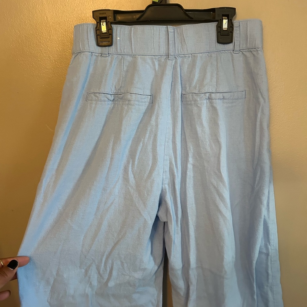Abercrombie & Fitch Pants -  light blue linen blend button blend wide leg - Picture 7 of 13
